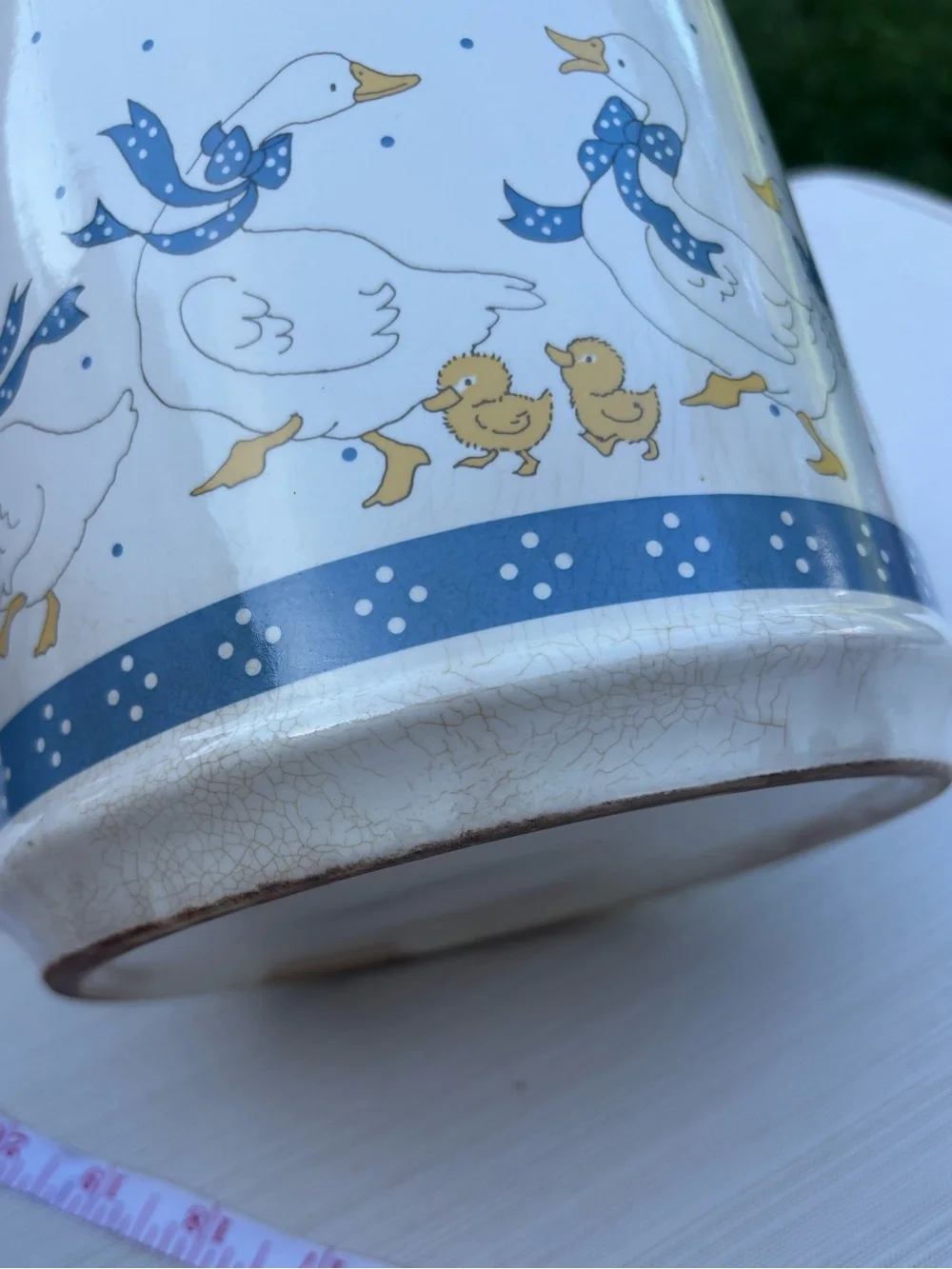 Vintage 1980s Mother Goose Ceramic Canisters White Goose Made In Japan